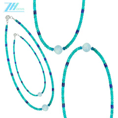 Natural Turquoise Lapis Lazuli Fluorite Fluorspar And Amazonite Distinct Jewelry Handmade Necklace Delicate Gift Summer Choice