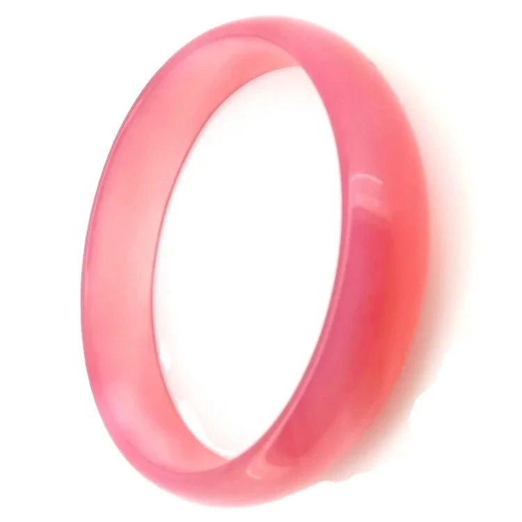 Natural Jewelry Pink Agate Gemstone Woman Man Bangle Best Gift 53-63mm
