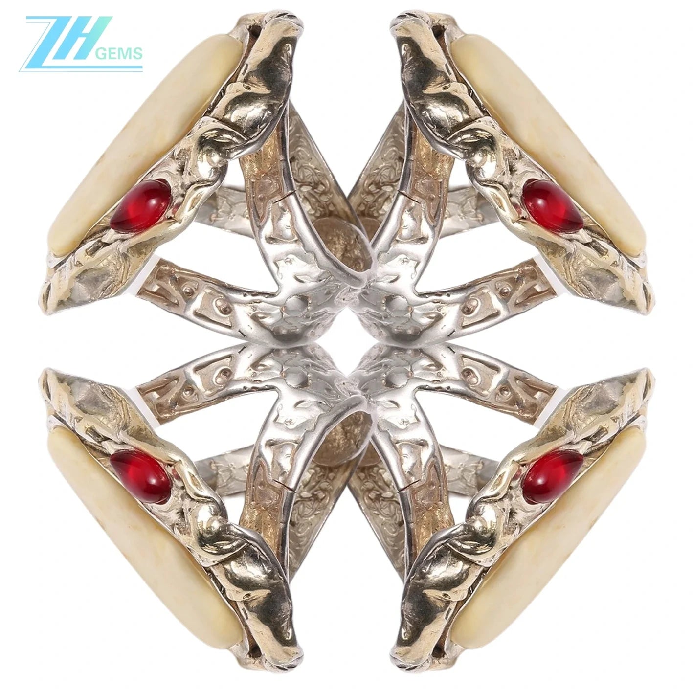 Baltic Amber For 21.2g Jewelry Making Fashion Design White Huge Ring High Quality Loose Beads Making Amberpersonalized Jewelry