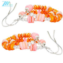 These Unique Earrings Combine Orange Spiny Oyster And S925 Silver Beads Ingeniously Swaying Gracefully