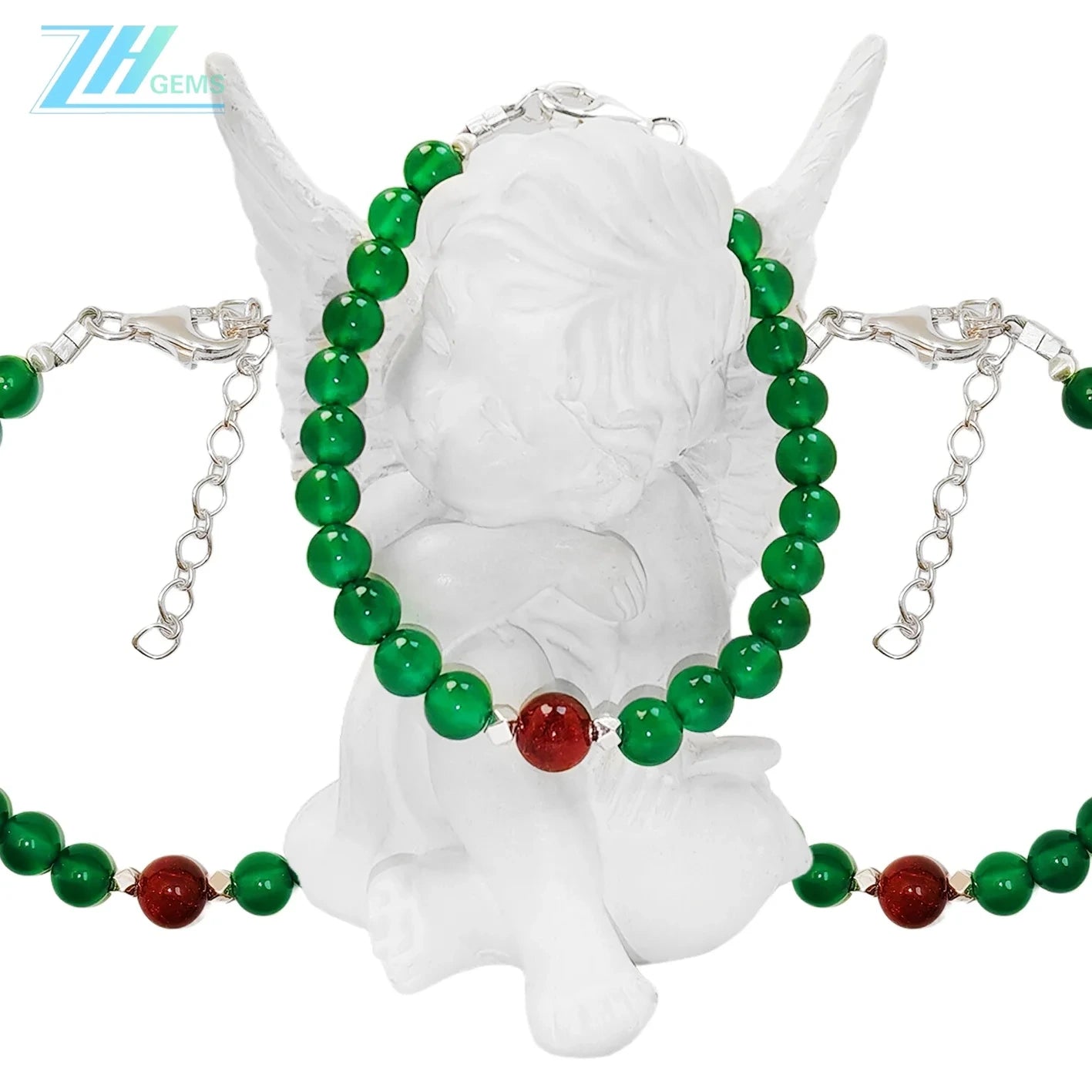 Chrysoprase Bracelet Red Rutilated Quartz With S925 Silver Authentic Bracelet High Jewelry Designer Custom