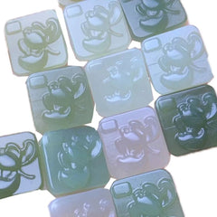 Decorative Crafts Nephrite Natural High Quality Square Shape Gems