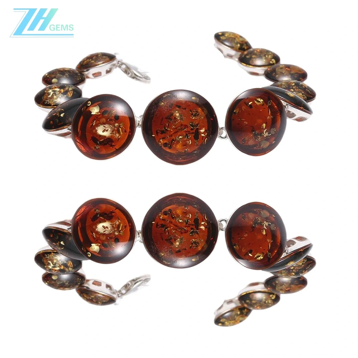 Natural Amber Beads Gemstone Bracelet Fashion Design 20.8g Made Of Natural Amber Jewelry For Gift Elegant Huge Gemstone
