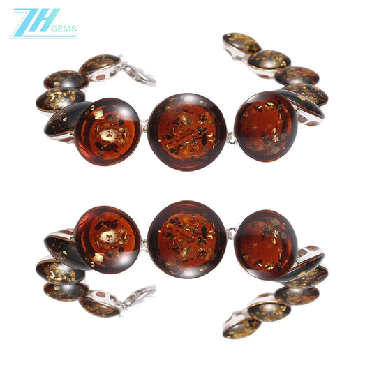 Natural Amber Beads Gemstone Bracelet Fashion Design 20.8g Made Of Natural Amber Jewelry For Gift Elegant Huge Gemstone