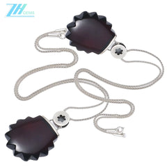 Natural Amber Rectangle Black Color Baltic Non-optimized Pendant Beautiful Genuine Yellow Square Baltic Amber Necklace