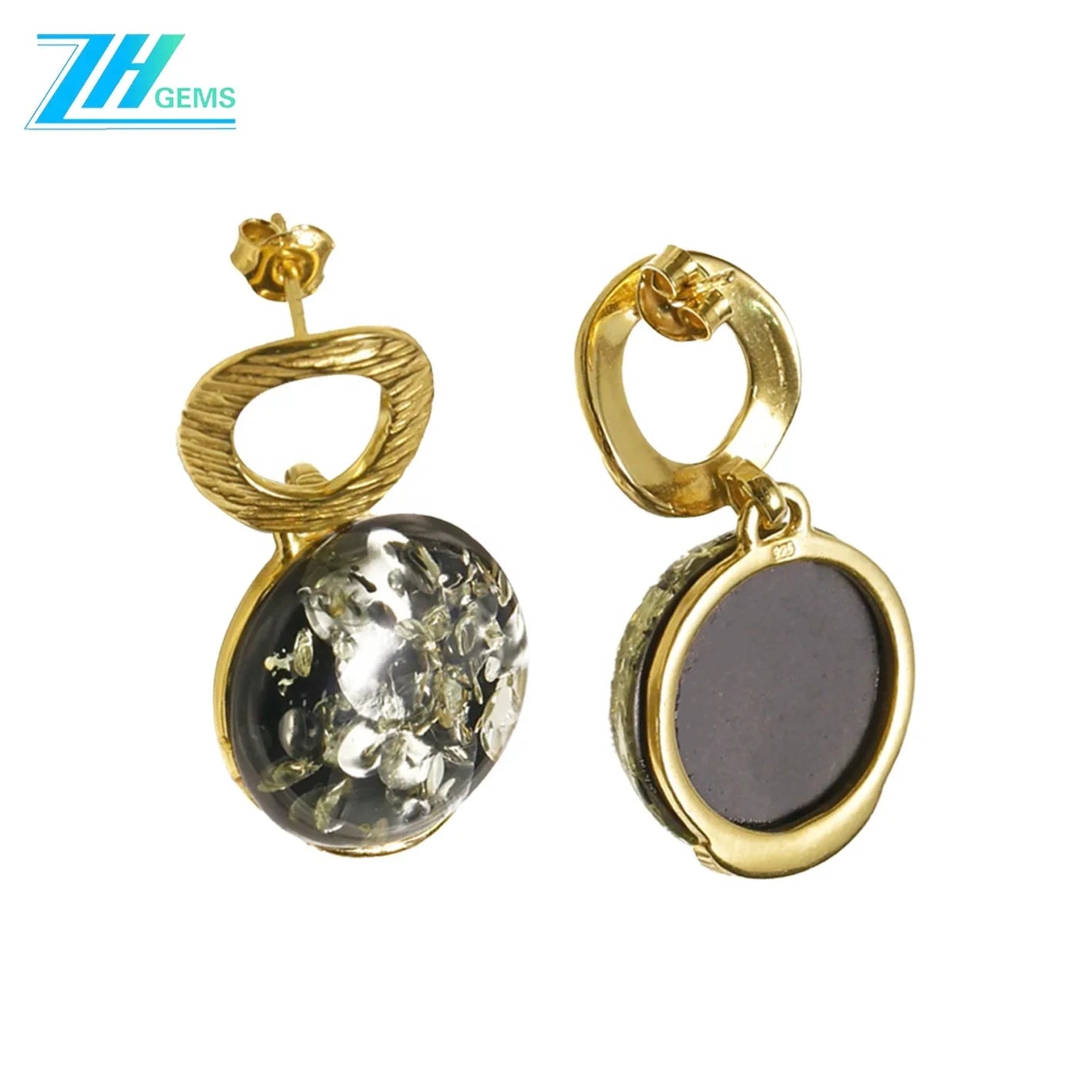 Natural Baltic Amber Without Optimizing Green Flower Earrings Gift For Her Amber Jewellery