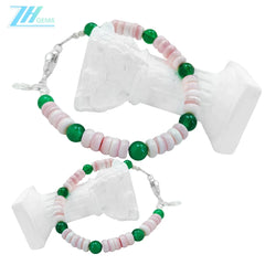 Natural Chrysoprase Fashion Jewelry Pink Opal And S925 Silver Delicate Bracelet Healing Women's Jewelry