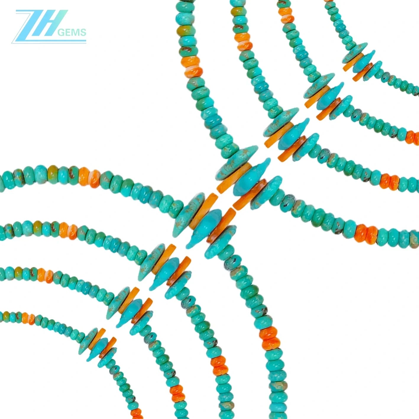 Natural Turquoise Free-shape Beads And Spiny Oster Accessory With 925 Silver Beads Jewelry Beautiful Necklace Gift For Her