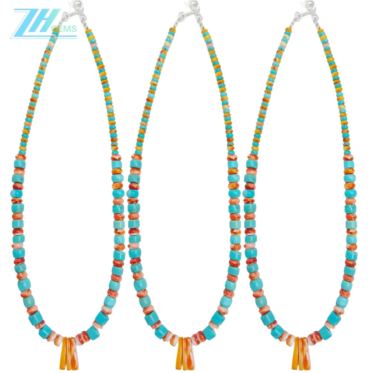 Natural Turquoise And Orange Spiny Oyster 22.9g Heishi With Roundle Beads Gemstone Jemelry Handmade Gift Atmosphere Gift