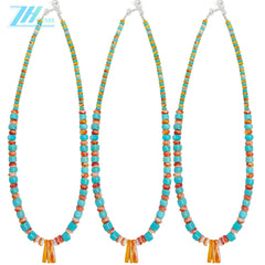 Natural Turquoise And Orange Spiny Oyster 22.9g Heishi With Roundle Beads Gemstone Jemelry Handmade Gift Atmosphere Gift