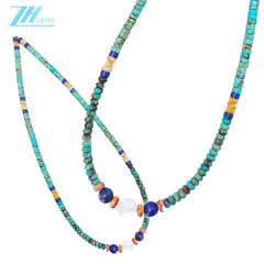 Natural Turquoise Lapis Lazuli Sodalite Crystal Spiny Oyster 12.6g Necklace High Quality Gemstone Healing Necklace Gift