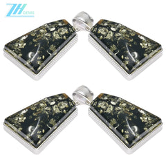 Green Amber Pendant Natural Baltic Amber Silver Jewelry Elegant Gift For Her Gift For Him Blue-green Pendant