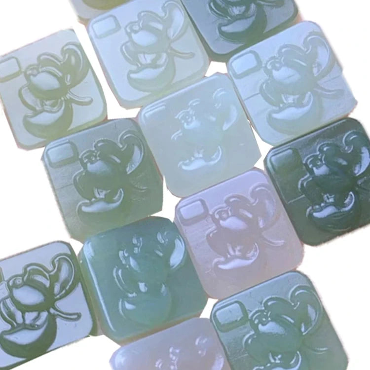 Decorative Crafts Nephrite Natural High Quality Square Shape Gems