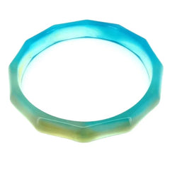 Natural Jewelry Yellow-blue Agate Gemstone Woman Man Bangle Best Gift 53-63mm