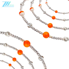 S925 Silver Strings Red Spiny Oyster Beads To Create An Oriental Style Retro Necklace The Retro Charm Flows Showing