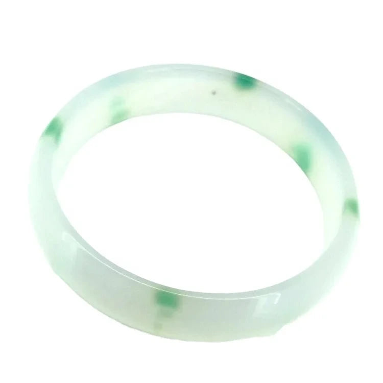 Natural Jewelry White-green Agate Gemstone Woman Man Bangle Best Gift 53-63mm