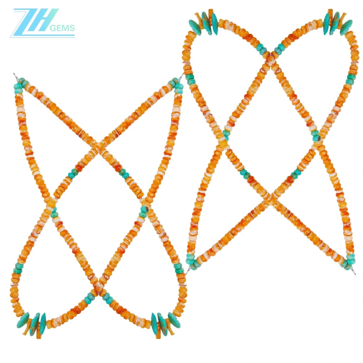 Natural Turquoise Roundle Beads And Spiny Oyster Beads Choker Simple Handmade Jewelry For Making Jewelry Holiday Gift Summer