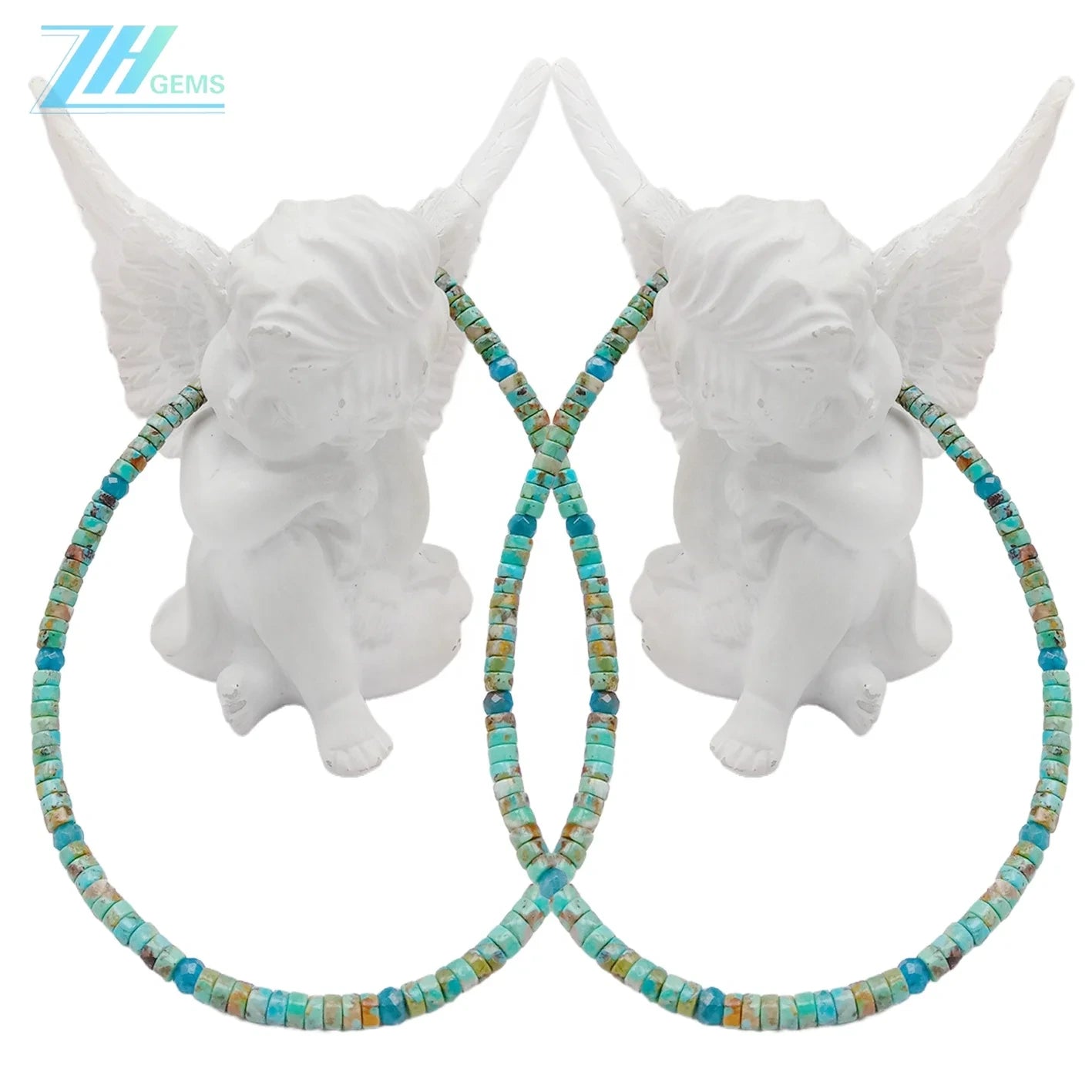 Natural Turquoise Faceted Apatite Gemstone Green Blue 16inch 12gram Birthday Gifts For Him Or Her Lovely Jewelry For Women