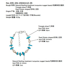 Natural Turquoise Bracelet Delicate Natural Pearls And Turquoise Beautiful Bracelet Goddess Essential Popular Hot Sale