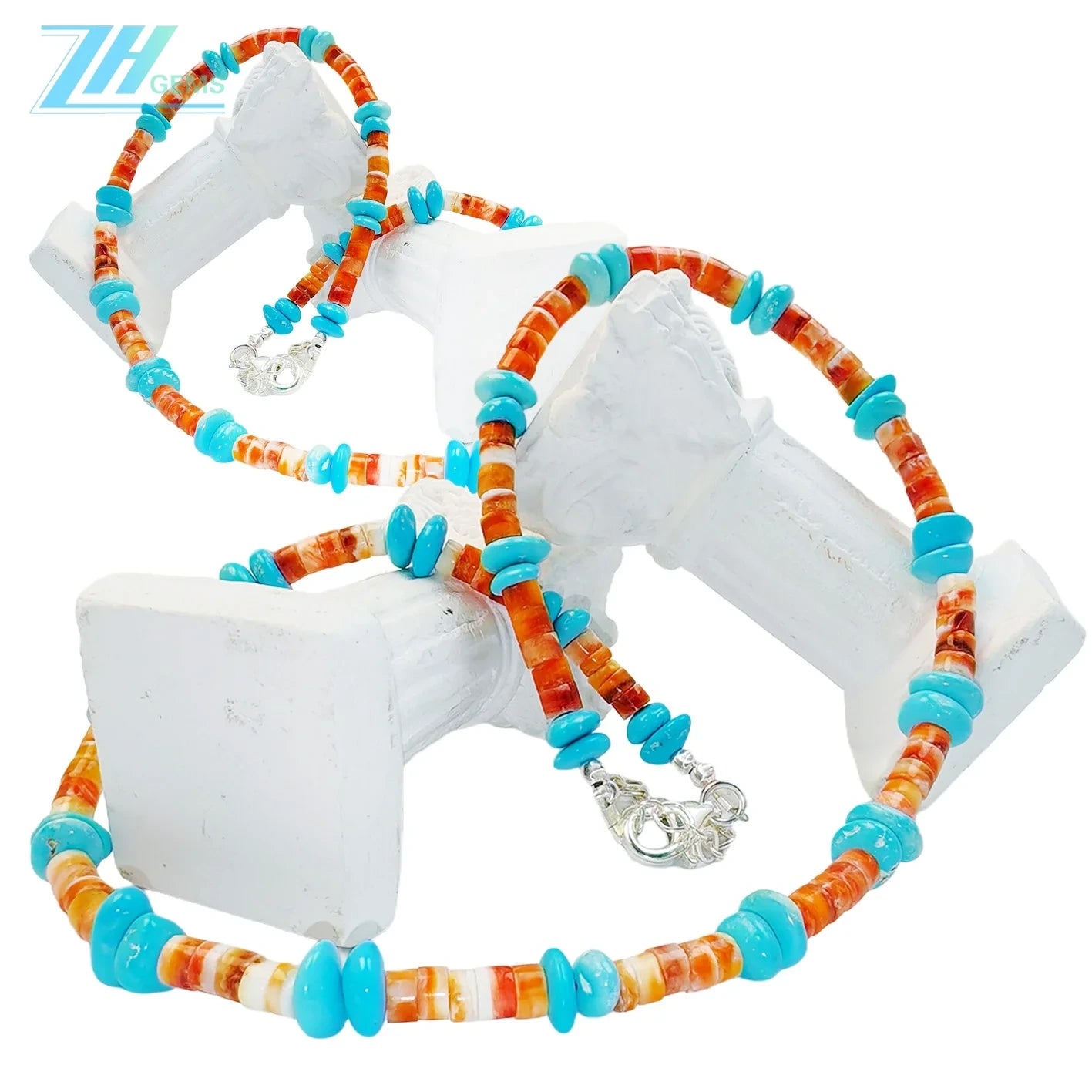 Orange Spiny Oyster High Quality Natural Turquoise Necklace Turquoise Necklace High Women's Jewelry With Delicate S925 Silver