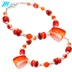 This Bracelet Combines Colorful Crystals With Red Spiny Oyster Featuring Gorgeous Colors When Moving It Exudes