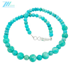 Natural Turquoise 16inch 21.6gram Necklace Beautiful Jewelry Delicate Present Round Beads 8mm Match 6mm Periphery Gift
