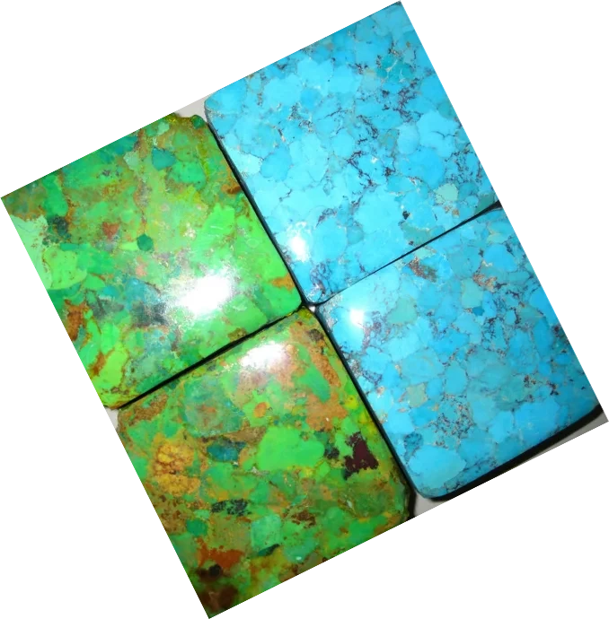 chinese turquoise compressed material turquoise with Black yellow Matrix Brick