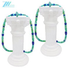 Natural Turquoise And Lapis Lazuli Green With Blue Color 25.8g Square And Free-shape Beads Necklace Periphery Jewelry Present