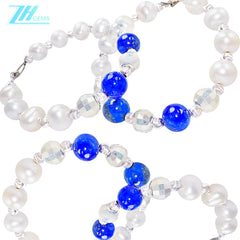 Natural Pearl Earrings Natural High Quality Lapis Lazuli Beads 5 Inch Jewelry Earrings Are Selling Well All Over The World