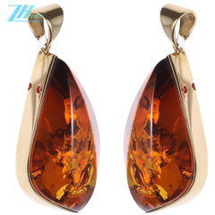 Amber High Quality Gemstone Pendant Gemstone Stones For Jewelry Making And Bead Weaving 15.3g Huge Amber Pendant Red