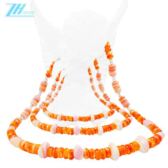 This Stunning Necklace Strings Bright Orange Spiny Oyster With S925 Silver Beads Creating Rich Layers And Easily Lighting Up