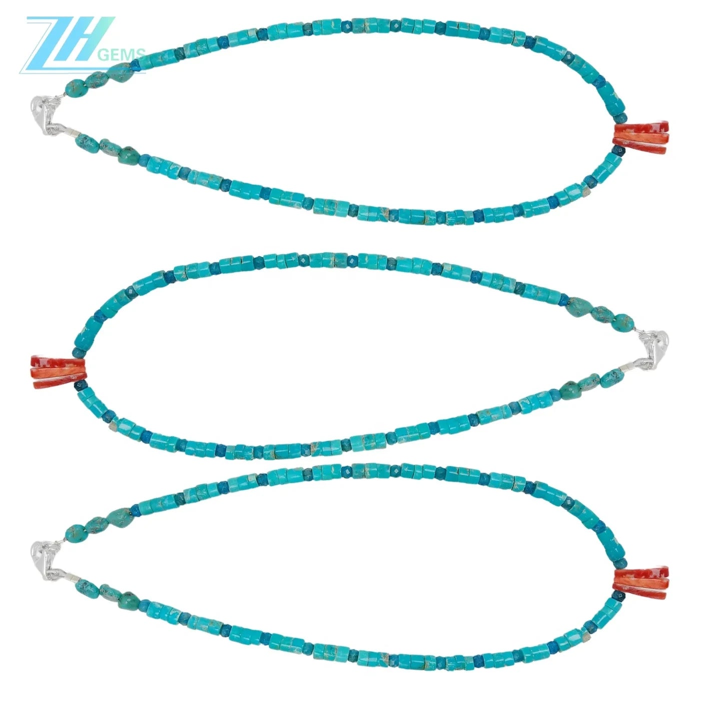 Natural Turquoise Spiny Oyster Heishi And Diamond 22gram Apatite Energy Bracelet With Natural Gemstone Beads