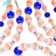 Natural High Quality Lapis Lazuli And Pink Opal Jewelry Bracelet 6.5 Inch S925 Silver Spring New