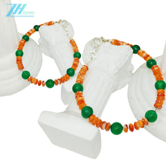 Natural Orange Spiny Oyster Bead Jewelry Simple Modern Style Holidays Anniversary Gifts Are The Best Choice