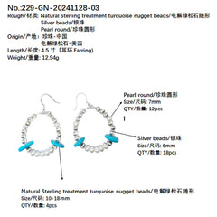 Handmade Natural Turquoise Earrings Women's Earrings Delicate Silver Jewelry Earrings Goddess Essentials Designer Custom