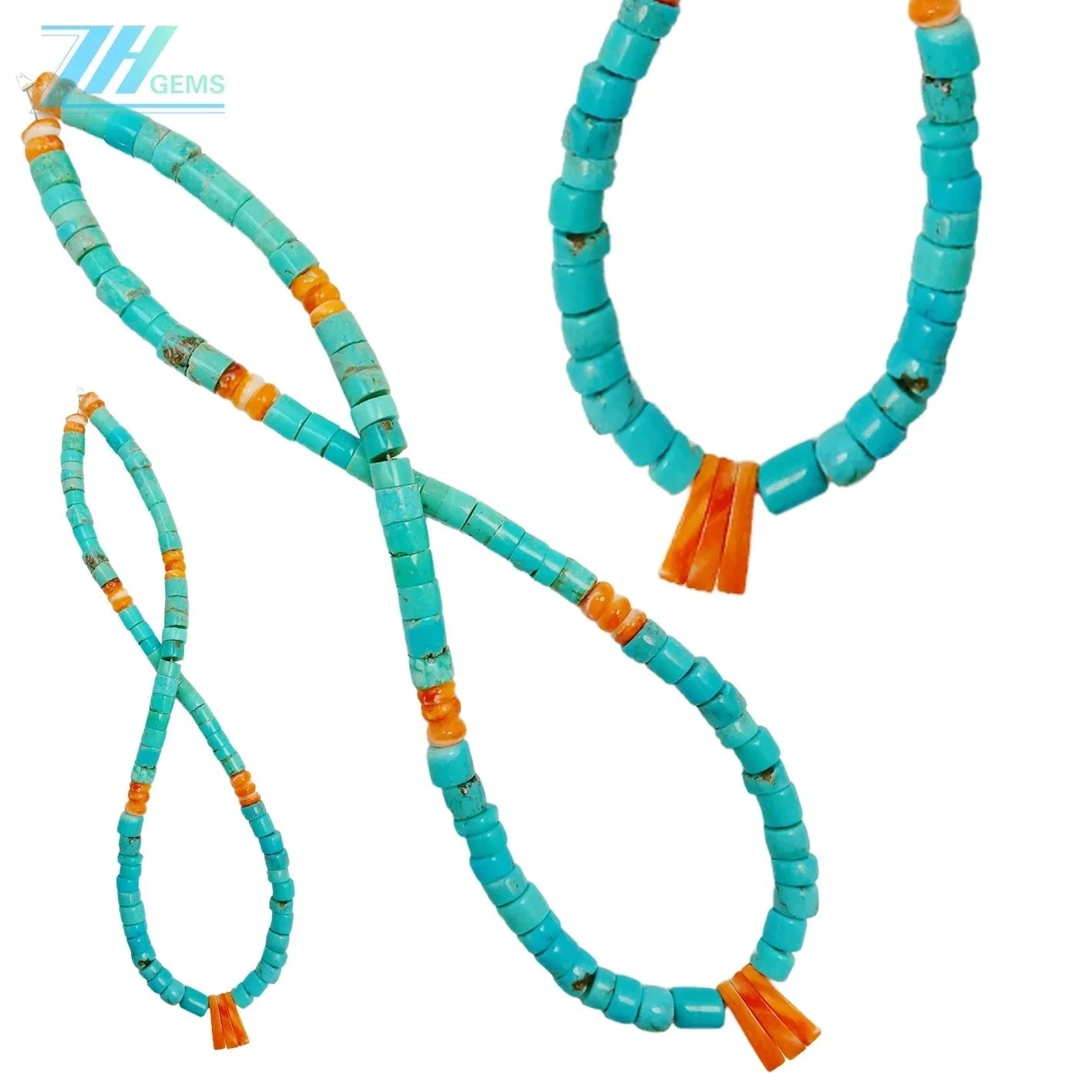 High Quality Natural Spiny Oyster Beads Natural Stablish Turquoise Necklace Jewelry Women Summer Fashion New Arrival