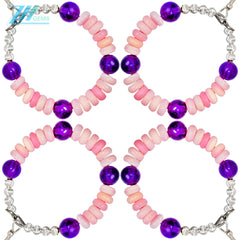 High Quality Amethyst Earring Hoop Earrings With Natural Pink Opal Jewelry The Best Choice For Family And Friends