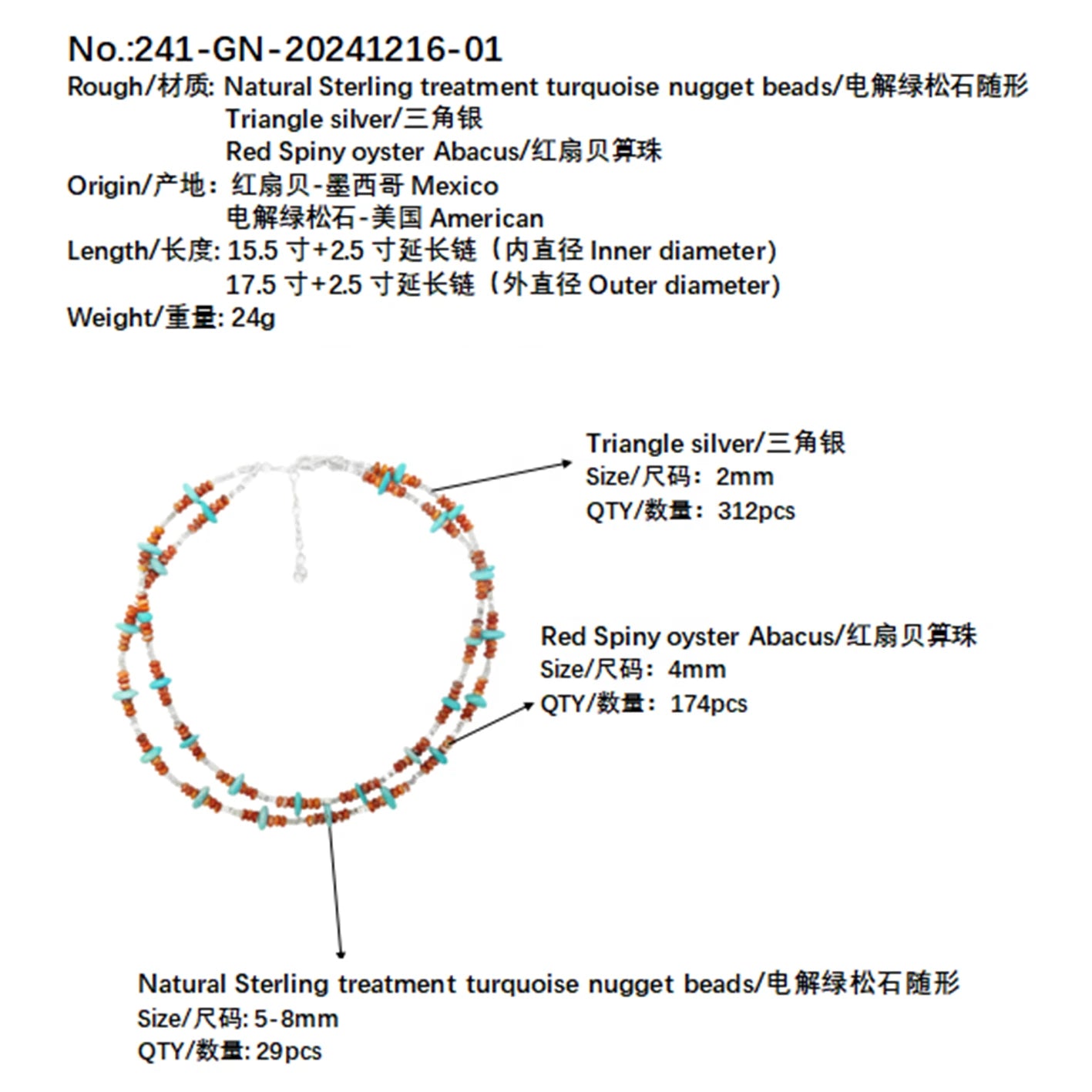 Precious Natural Jewelry Turquoise Red Spiny Oyster Necklace S925 Silver Necklace Triangle Silver As A Gift Handmade Jewelry