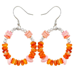 These Unique Earrings Combine Orange Spiny Oyster And S925 Silver Beads Ingeniously Swaying Gracefully