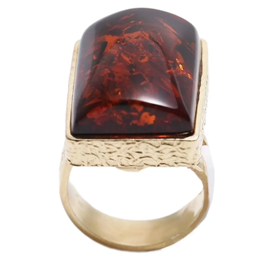 Red Amber Ring Ruby Baltic Amber Adjustable Size Resizeable Statement Jewelry Gift For Her Summer Choice Idea Unisex