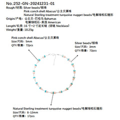 Delicate Handmade Necklace With Natural Pink Opal And Turquoise Winter Fine Jewelry Jewelry Original Design