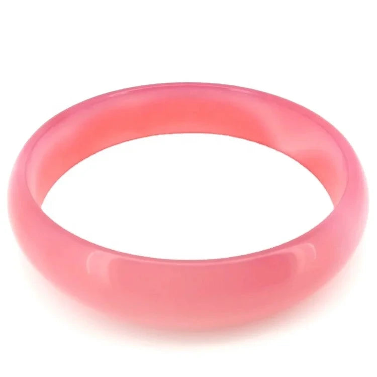 Natural Jewelry Pink Agate Gemstone Woman Man Bangle Best Gift 53-63mm