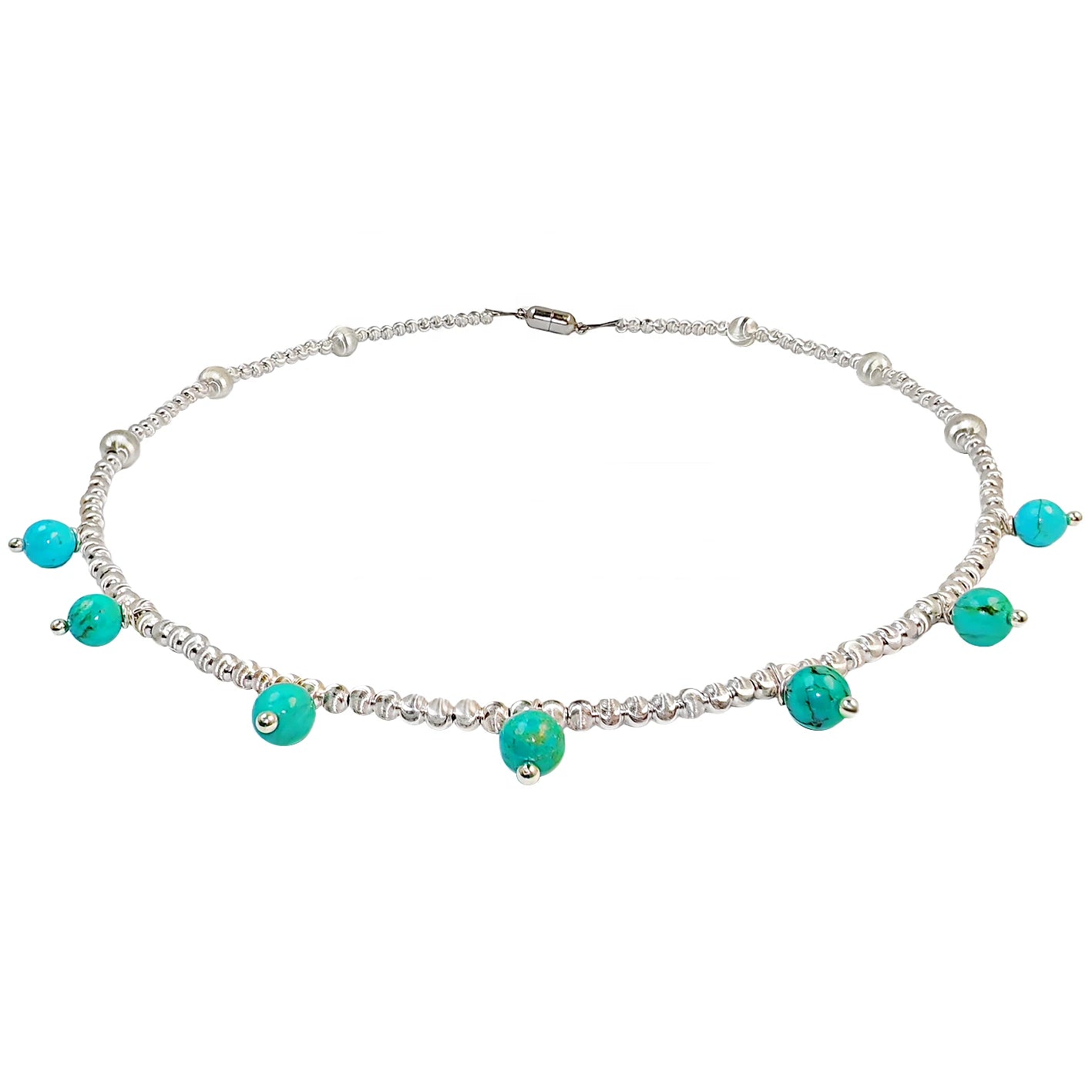 This New Chinese Style Necklace Combines S925 Silver With Natural Turquoise The Combination Of Tradition And Modernity