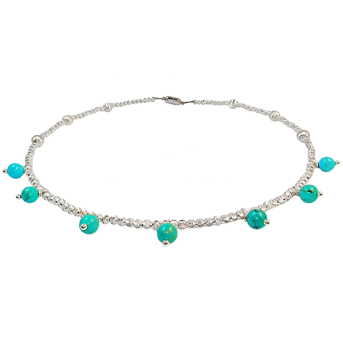 This New Chinese Style Necklace Combines S925 Silver With Natural Turquoise The Combination Of Tradition And Modernity
