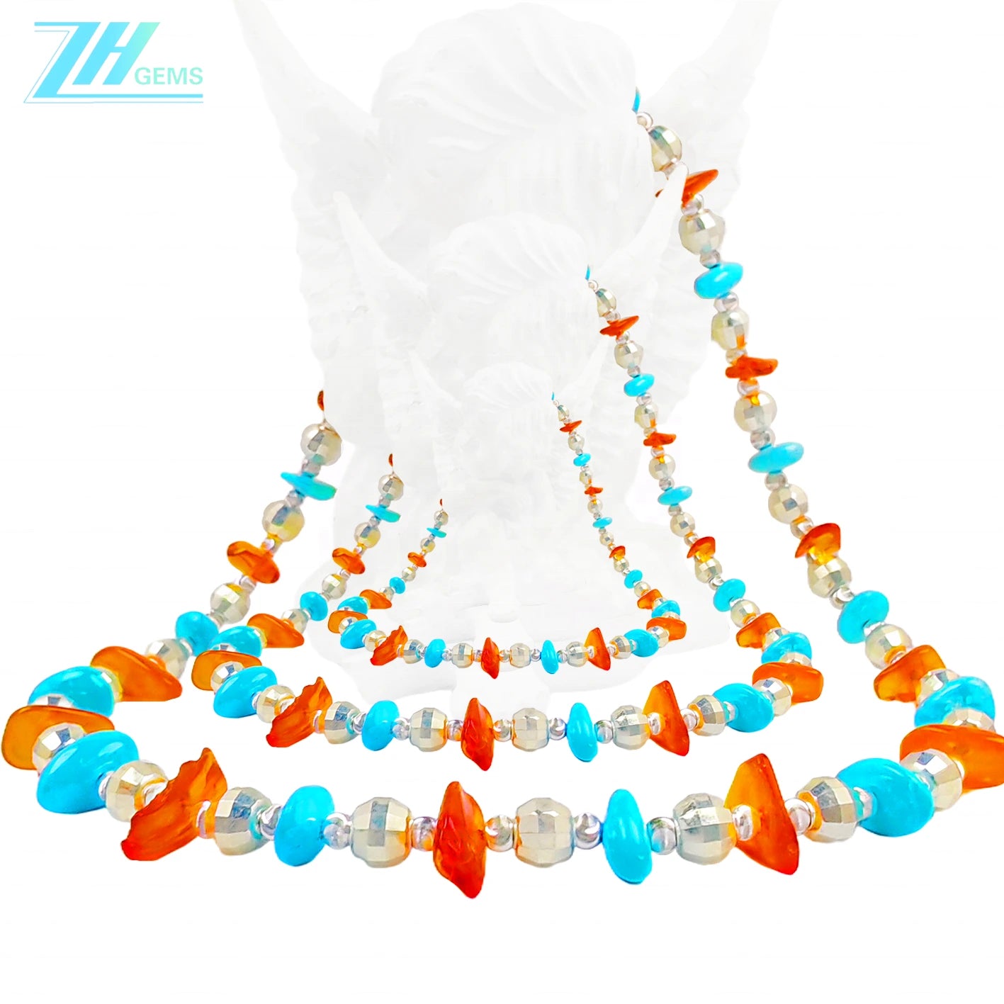 Natural Amber And Turquoise With A Warm And Charming Luster Are Paired With A Dazzling S925 Silver Chain The Unique Design