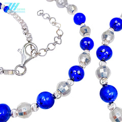 Lapis Lazuli &nbsp;natural high quality bead necklace natural high-grade pearl blue and white color matching classic match spring wear gifts