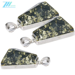 Green Amber Pendant Natural Baltic Amber Silver Jewelry Elegant Gift For Her Gift For Him Blue-green Pendant