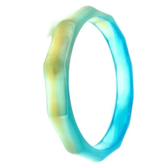 Natural Jewelry Yellow-blue Agate Gemstone Woman Man Bangle Best Gift 53-63mm