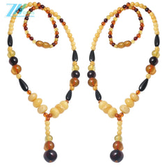 Baltic Amber Gemstone Necklace High Quality Loose Beads Making Necklace Jewelry Summer Necklace Yellow Meaningful Jewelry