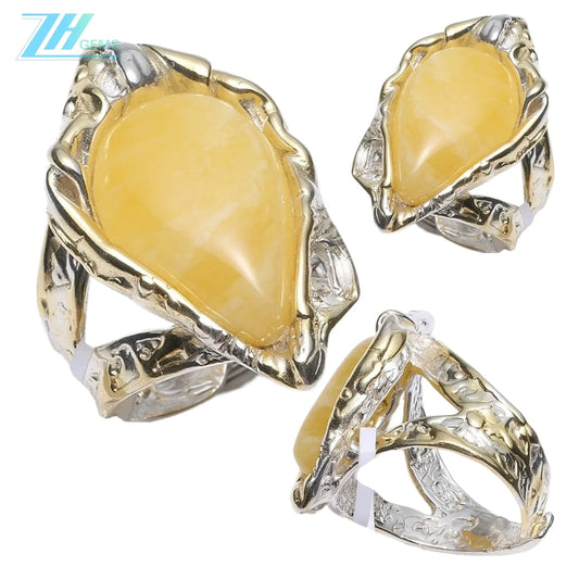 Amber Ring Spiritual And Healing Jewelrywomen Jewelry Gift Handmade Designer Gorgeous Ring Made Of Natural Amber
